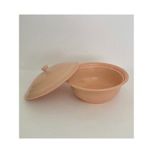 Vintage FIESTA Apricot Covered Lidded Casserole Homer Laughlin Ceramic Made USA